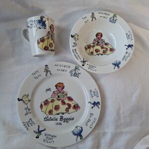 Syracuse China Little Miss Muffet Nursery Rhymes Children's Dinnerware Set